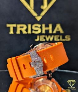 Luxury Custom Iced Out Rubber Strap VVS Moissanite Diamond Hip Hop Watch