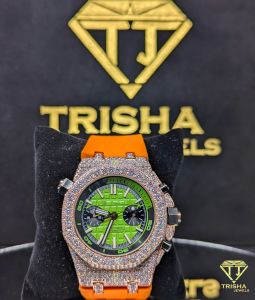 Luxury Custom Iced Out Rubber Strap VVS Moissanite Diamond Hip Hop Watch