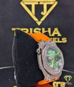 Luxury Custom Iced Out Rubber Strap VVS Moissanite Diamond Hip Hop Watch