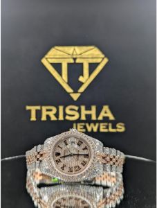 Luxury Two Tone Rose Gold VVS Moissanite Diamond Watch