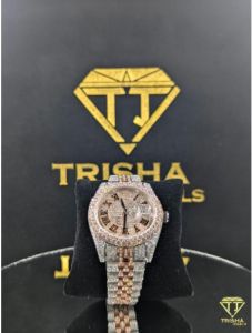 Luxury Two Tone Rose Gold VVS Moissanite Diamond Watch