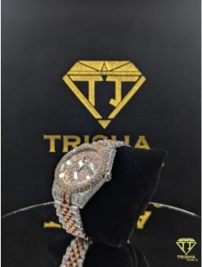 Luxury Two Tone Rose Gold VVS Moissanite Diamond Watch