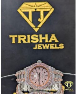Luxury Rose Gold Octagon Moissanite Diamonds Watch
