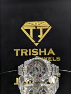 Luxury Rainbow Dial Fully Iced Out Silver VVS Moissanite Diamond Hip Hop Wrist Watch
