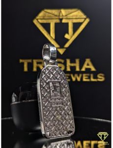 Men Iced Out Car Key 925 Sterling Silver Moissanite Diamond Pendant