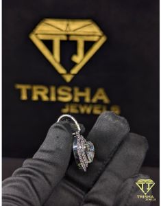 Heart Shape Iced Out VVS Moissanite Diamonds 925 Sterling Silver Pendant