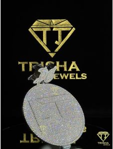 Custom NT Round Fully Iced Out VVS Moissanite Diamond Hip Hop Chain Pendant