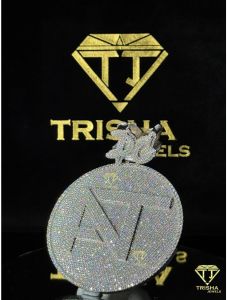 Custom NT Round Fully Iced Out VVS Moissanite Diamond Hip Hop Chain Pendant
