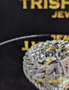 925 Sterling Silver Moissanite Diamond Iced Out Custom Clasp Hip Hop Cuban Link Bracelet