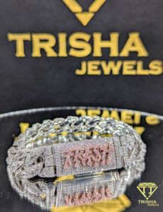 925 Sterling Silver Moissanite Diamond Iced Out Custom Clasp Hip Hop Cuban Link Bracelet