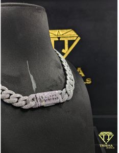 925 Sterling Silver VVS Moissanite Diamond Cut Miami Cuban Link Chain