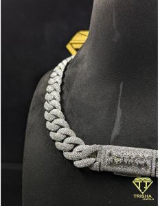 925 Sterling Silver VVS Moissanite Diamond Cut Miami Cuban Link Chain