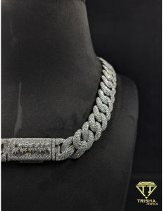 925 Sterling Silver VVS Moissanite Diamond Cut Miami Cuban Link Chain