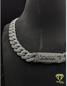 925 Sterling Silver VVS Moissanite Diamond Cut Miami Cuban Link Chain