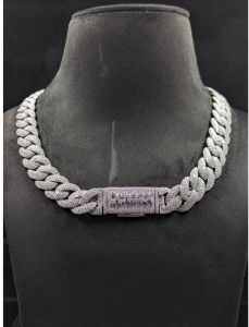 925 Sterling Silver VVS Moissanite Diamond Cut Miami Cuban Link Chain