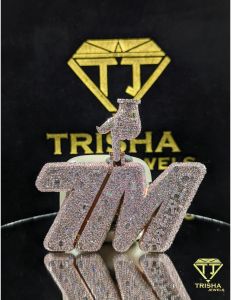 925 Sterling Silver Hand Bail 7M Chris Moissanite Diamond Iced Out Pendant