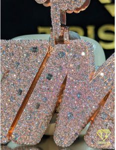 925 Sterling Silver Hand Bail 7M Chris Moissanite Diamond Iced Out Pendant