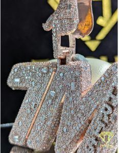 925 Sterling Silver Hand Bail 7M Chris Moissanite Diamond Iced Out Pendant