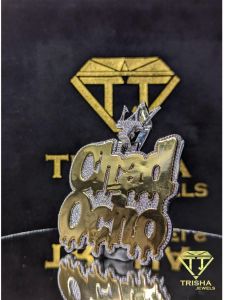 925 Sterling Silver Personalized Chad Ocho VVS Moissanite Diamond Pendant