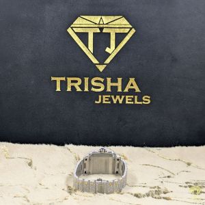 Premium Bust Down VVS Moissanite Diamond Arabic Dial Custom Watch
