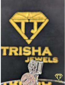 Iced Out VVS Moissanite Diamonds 925 Sterling Silver Rose Name Pendant