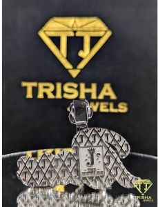 Iced Out VVS Moissanite Diamonds 925 Sterling Silver Rose Name Pendant