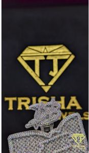 Iced Out VVS Moissanite Diamonds 925 Sterling Silver Number Pendant