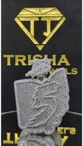 Iced Out VVS Moissanite Diamonds 925 Sterling Silver Number Pendant
