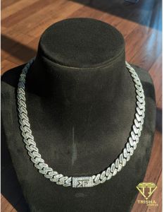 925 Sterling Silver VVS Moissanite Diamond Hip Hop Premium Cuban Link Chain