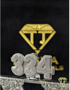 304 Number Charm Moissanite Diamond Iced Out Pendant