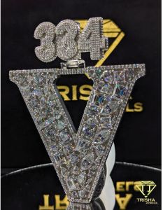 304 Number Charm Moissanite Diamond Iced Out Pendant