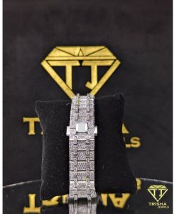 Premium Silver Octagon Green Dial Moissanite Iced Out Men Watch