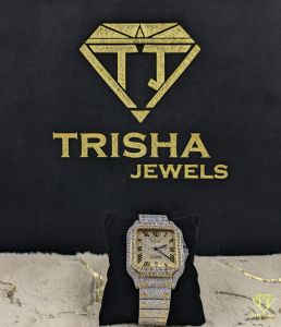 Premium Fully Iced Out Roman Numeral VVS Moissanite Diamond Watch