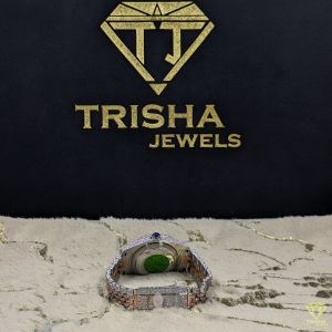 Fully Iced Out Two Tone Rose Gold Roman Dial VVS Moissanite Diamond Watch