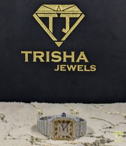 Premium Fully Iced Out Roman Numeral VVS Moissanite Diamond Watch
