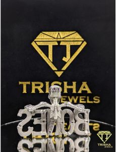 925 Sterling Silver Skull Bones Moissanite Diamond Iced Out Hip Hop Statement Necklace Pendant