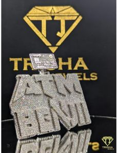 925 Sterling Silver ATM Benji Fully Iced VVS Moissanite Diamond Hip Hop Statement Jewelry Pendant