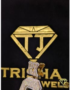 Custom Rx 8 Number VVS Moissanite Fully Iced Out 925 Sterling Silver Hip Hop Pendant