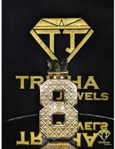 Custom Rx 8 Number VVS Moissanite Fully Iced Out 925 Sterling Silver Hip Hop Pendant