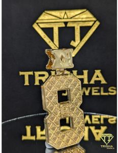 Custom Rx 8 Number VVS Moissanite Fully Iced Out 925 Sterling Silver Hip Hop Pendant