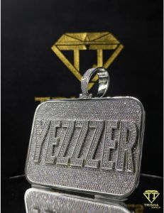 925 Sterling Silver Yezzzer Custom Nameplate Moissanite Diamonds Hip Hop Iced Out Pendant