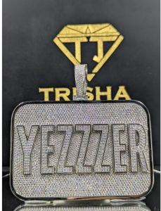 Luxury Custom Nameplate Iced Out VVS Moissanite Diamonds Hip Hop Jewelry Statement Pendant