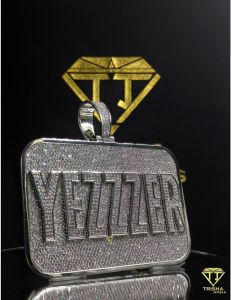 925 Sterling Silver Yezzzer Custom Nameplate Moissanite Diamonds Hip Hop Iced Out Pendant