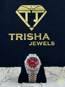 Red Dial VVS Moissanite Diamond Luxury Watch