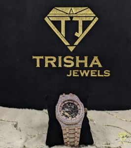 Luxury Rose Gold Skeleton Dial Fully Iced Out VVS Moissanite Diamond Hip Hop Watch