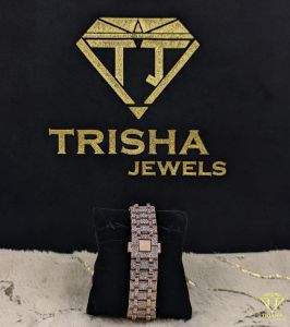 Luxury Rose Gold Skeleton Dial Fully Iced Out VVS Moissanite Diamond Hip Hop Watch