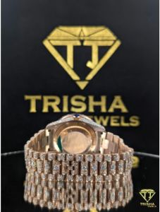 Luxury Rose Gold Fully Iced Out Diamond Wrist Watch
