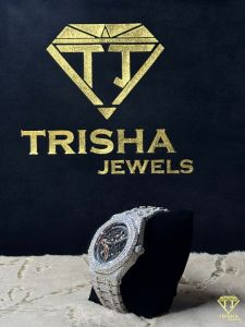 Luxury Skeleton Dial Moissanite Diamond Wrist Watch