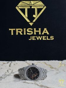 Luxury Skeleton Dial Moissanite Diamond Wrist Watch