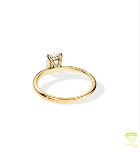 925 Sterling Silver Moissanite Diamond Sparkling Gold Plated Solitaire Ring